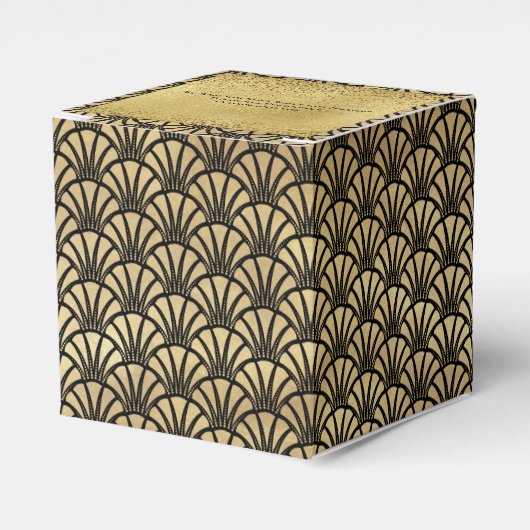 Art Deco Gold Black Gatsby 1920 Geschenkschachtel (Vorderseite)