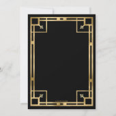 Art Deco Gold Black Geometric Murder Mystery Party Einladung (Rückseite)