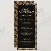 Art Deco Gold Black Great Gatsby Wedding Menü Einladung (Vorne/Hinten)