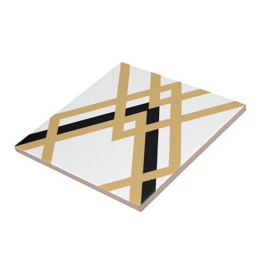 Art Deco Gold Black Seamless Geometric White Fliese (Seite)