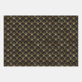 Art Deco Gold & Black Wrapping Paper Sheets Geschenkpapier Set (Vorderseite 3)
