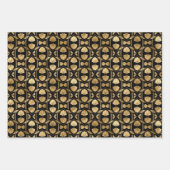 Art Deco Gold & Black Wrapping Paper Sheets Geschenkpapier Set (Vorderseite)