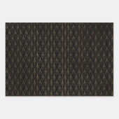 Art Deco Gold & Black Wrapping Paper Sheets Geschenkpapier Set (Vorderseite 2)