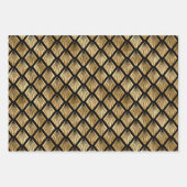 Art Deco Gold & Black Wrapping Paper Sheets Geschenkpapier Set (Vorderseite)