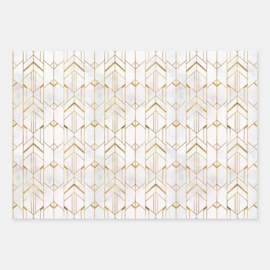Art Deco Gold & Black Wrapping Paper Sheets Geschenkpapier Set (Vorderseite 3)