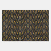 Art Deco Gold & Black Wrapping Paper Sheets Geschenkpapier Set (Vorderseite)