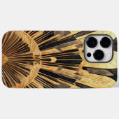 Art Deco Gold Black Your Monogram Sunburst Motif Case-Mate iPhone Hülle (Rückseite (Horizontal))