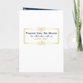 Art Deco Gold Blue Entourage Orden der Zeremonie Programm (Rückseite)