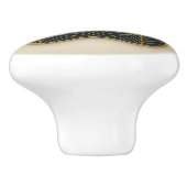 Art Deco Gold & Blue "Metalwork" Paw Keramik Knob Keramikknauf (Seitenansicht)