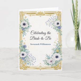 Art Deco Gold Botanischer Braut- Junggesellinnenab Karte