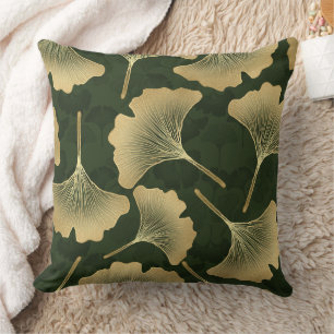Art Deco Gold Botanisches Muster Kissen