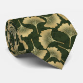 Art Deco Gold Botanisches Muster Krawatte (Gerollt)