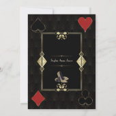 Art Deco Gold Casino Royale Poker Einladung (Rückseite)