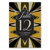 Art Deco Gold Chalkboard Tischnummer Cards (Rückseite)