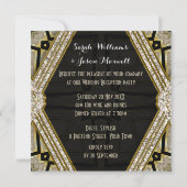 Art Deco Gold Diamond Wedding Einladung (Rückseite)