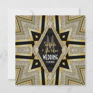 Art Deco Gold Diamond Wedding Einladung