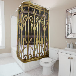 Art Deco Gold Duschvorhang