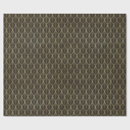 Art Deco Gold Elegantes Design Geschenkpapier (Flach)