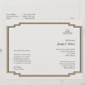 Art Deco Gold Elegantes Hochzeitsprogramm (Vorne/Hinten)