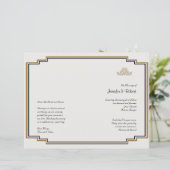Art Deco Gold Elegantes Hochzeitsprogramm (Stehend Vorderseite)