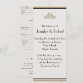 Art Deco Gold Elegantes Hochzeitsprogramm Programm (Vorne/Hinten)