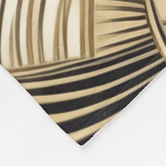 Art Deco Gold Elfenbeinmuster Fleecedecke (Ecke)