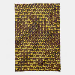 Art Deco Gold Fächer Muster Geschirrtuch