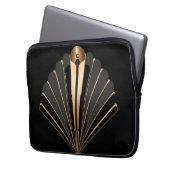 Art Deco Gold Fan Geometric Elegance Laptopschutzhülle (Vorderseite Links)