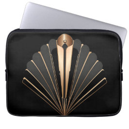 Art Deco Gold Fan Geometric Elegance Laptopschutzhülle