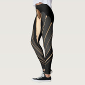 Art Deco Gold Fan Geometric Elegance Leggings (Links)