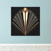 Art Deco Gold Fan Geometric Elegance Leinwanddruck (Insitu (Holzboden))