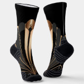 Art Deco Gold Fan Geometric Elegance Socken (Gewinkelt)