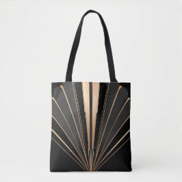 Art Deco Gold Fan Geometric Elegance Tasche