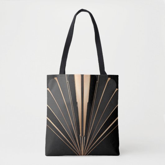 Art Deco Gold Fan Geometric Elegance Tasche (Vorderseite)