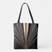 Art Deco Gold Fan Geometric Elegance Tasche (Rückseite)
