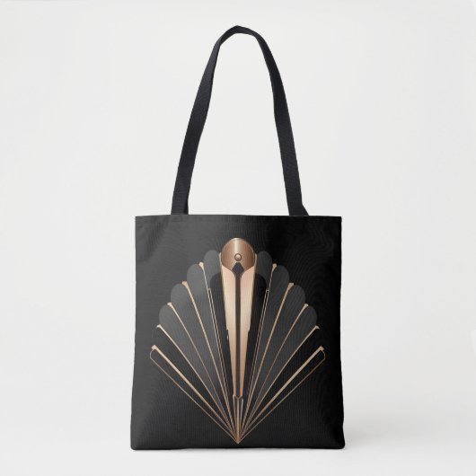 Art Deco Gold Fan Geometric Elegance Tasche (Vorderseite)