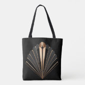 Art Deco Gold Fan Geometric Elegance Tasche (Rückseite)