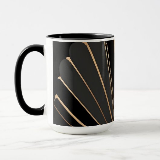 Art Deco Gold Fan Geometric Elegance Tasse (Links)