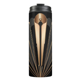 Art Deco Gold Fan Geometric Elegance Thermosbecher