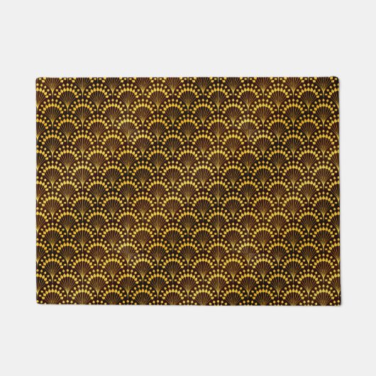 Art Deco Gold Fan Muster Fußmatte (Vorderseite)
