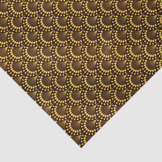Art Deco Gold Fan Muster Seidenpapier (Ausschnitt)