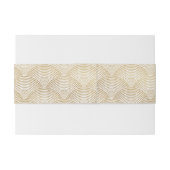 Art Deco Gold Fan Scallop Muster Monogram Einladungsbanderole (Rückseitenbeispiel)