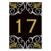 Art Deco Gold Festival Vintager Chic Feiertag Tischnummer (Vorderseite)