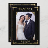 Art Deco Gold Foil Vielen Dank für Ihre Hochzeitsk Dankeskarte (Vorne/Hinten)