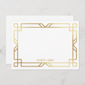 Art Deco Gold Frame Personalisiert Stationierung Mitteilungskarte (Vorne/Hinten)