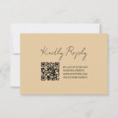 Art Deco Gold Frame QR Code Wedding Response Card RSVP Karte (Vorderseite)