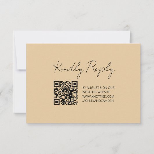 Art Deco Gold Frame QR Code Wedding Response Card RSVP Karte (Vorderseite)