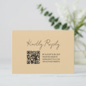 Art Deco Gold Frame QR Code Wedding Response Card RSVP Karte (Stehend Vorderseite)
