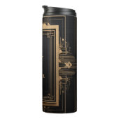 Art Deco Gold Frame with Custom Name and Initial Thermosbecher (Nach rechts gedreht)