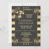 Art Deco Gold Gatsby Weihnachtsfeiertage Einladung (Vorderseite)